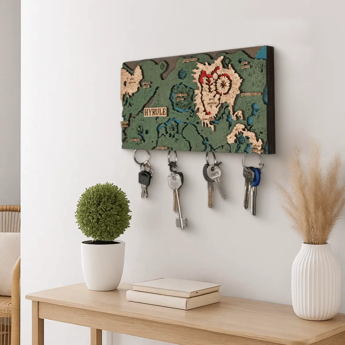 THE HYRULE 3D WOOD KEY HOLDER ZeWood Inc.