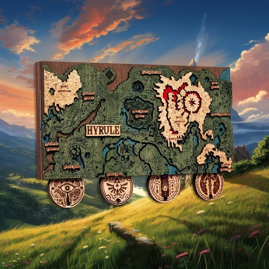 THE HYRULE 3D WOOD KEY HOLDER ZeWood Inc.