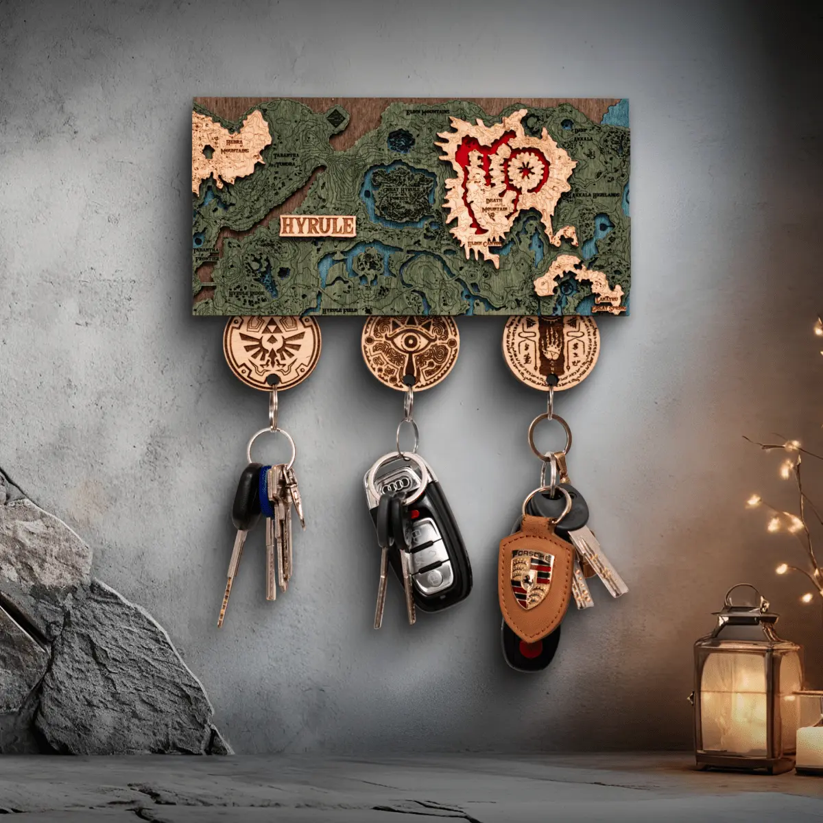 THE HYRULE 3D WOOD KEY HOLDER ZeWood Inc.