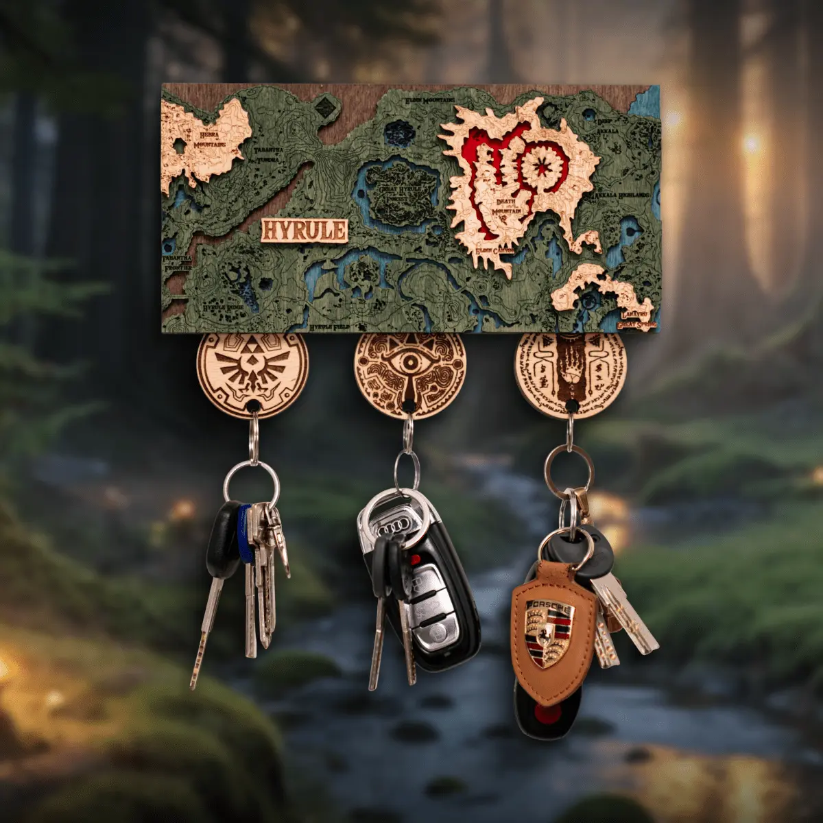 THE HYRULE 3D WOOD KEY HOLDER ZeWood Inc.