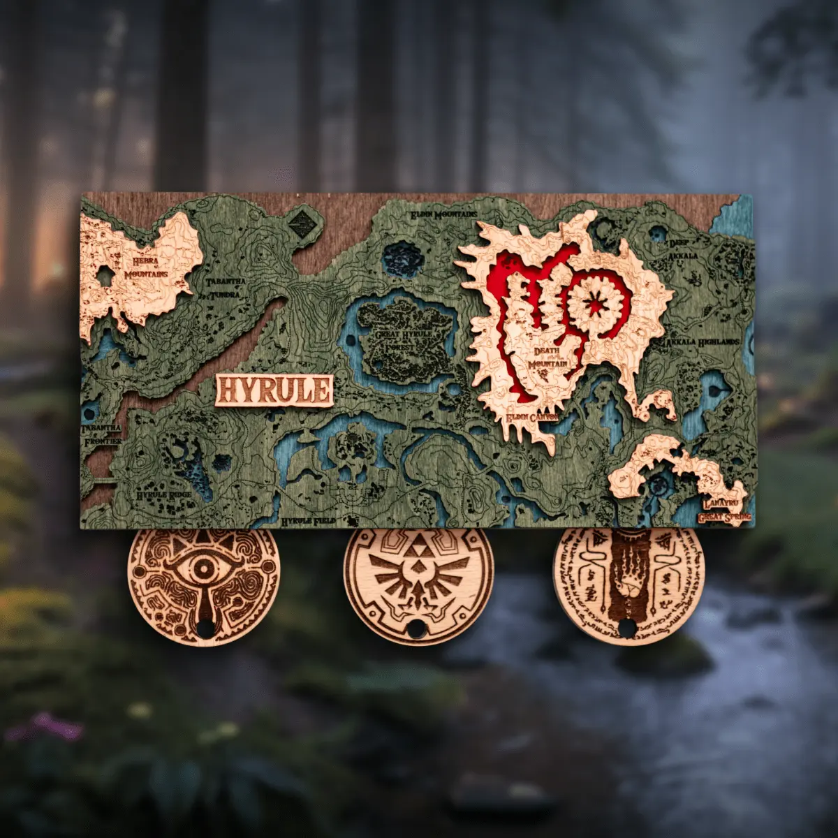 THE HYRULE 3D WOOD KEY HOLDER ZeWood Inc.