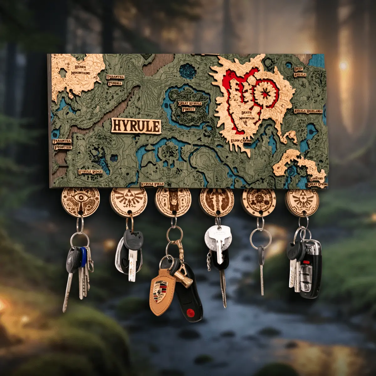 THE HYRULE 3D WOOD KEY HOLDER ZeWood Inc.