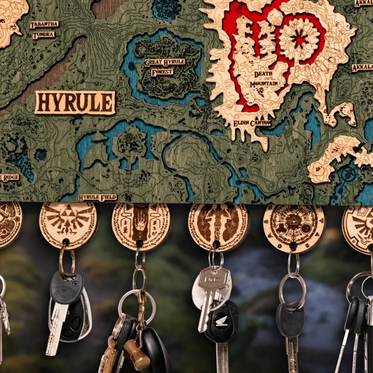 THE HYRULE 3D WOOD KEY HOLDER ZeWood Inc.