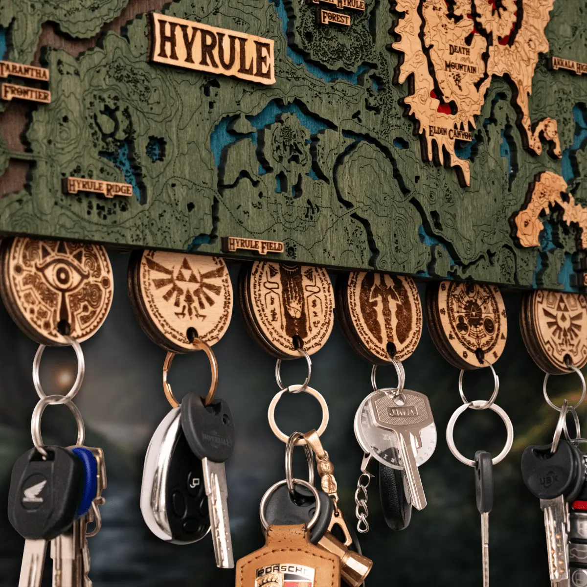 THE HYRULE 3D WOOD KEY HOLDER ZeWood Inc.