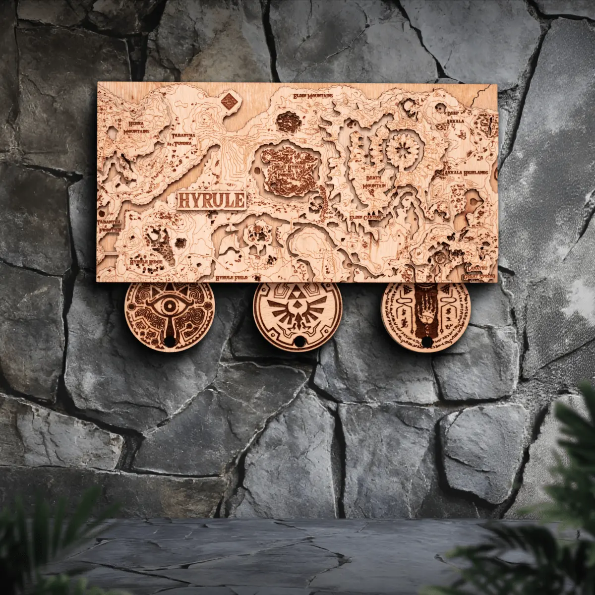 THE HYRULE 3D WOOD KEY HOLDER ZeWood Inc.