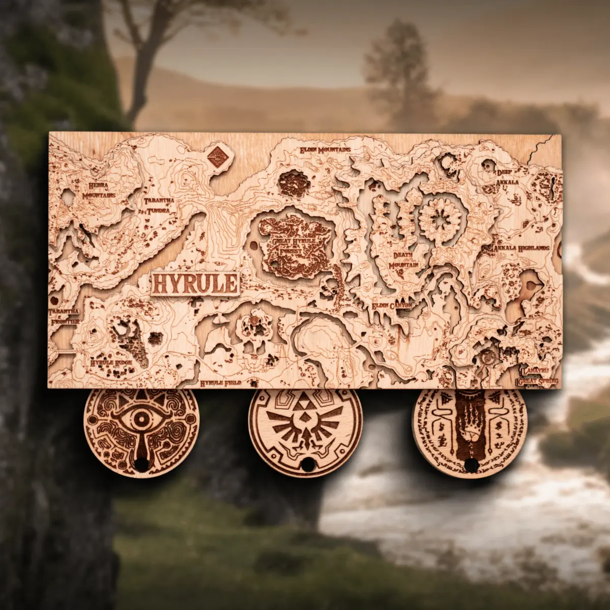 THE HYRULE 3D WOOD KEY HOLDER ZeWood Inc.