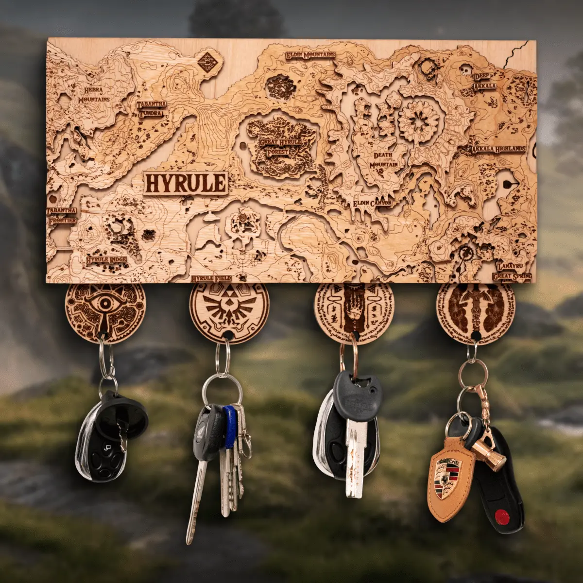 THE HYRULE 3D WOOD KEY HOLDER ZeWood Inc.