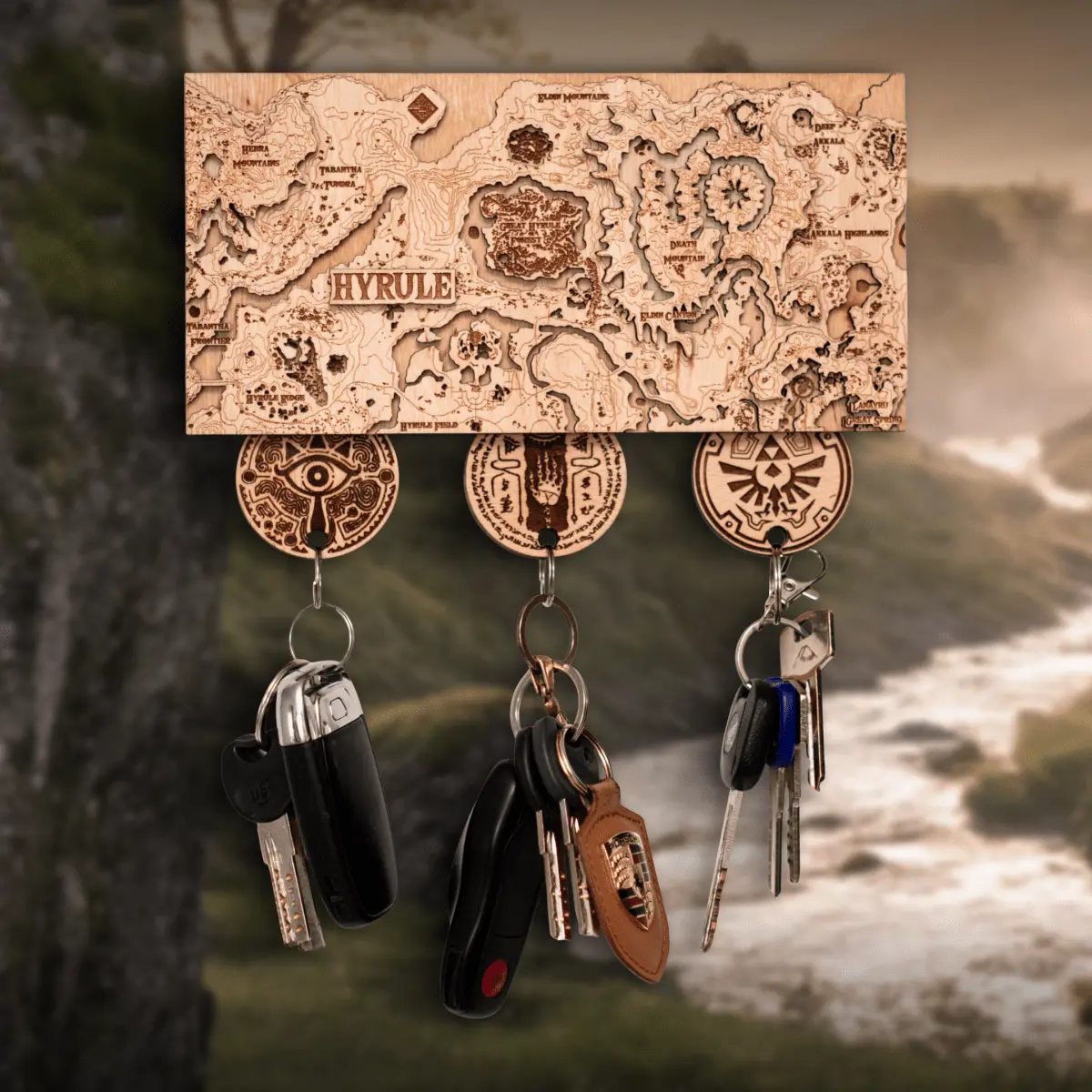 THE HYRULE 3D WOOD KEY HOLDER ZeWood Inc.