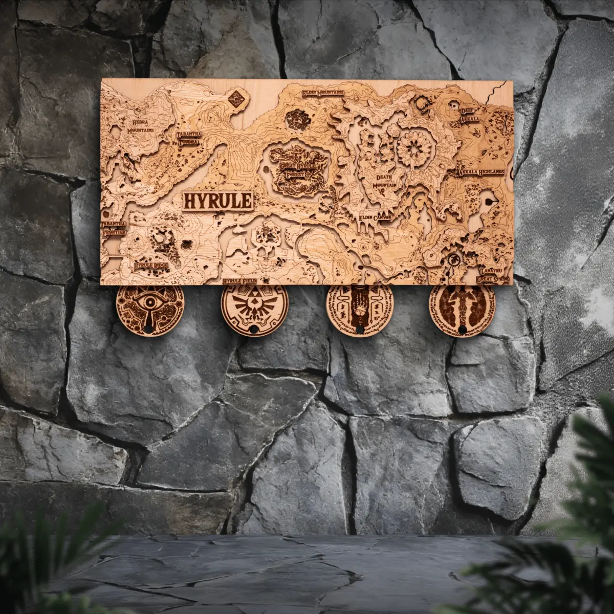 THE HYRULE 3D WOOD KEY HOLDER ZeWood Inc.