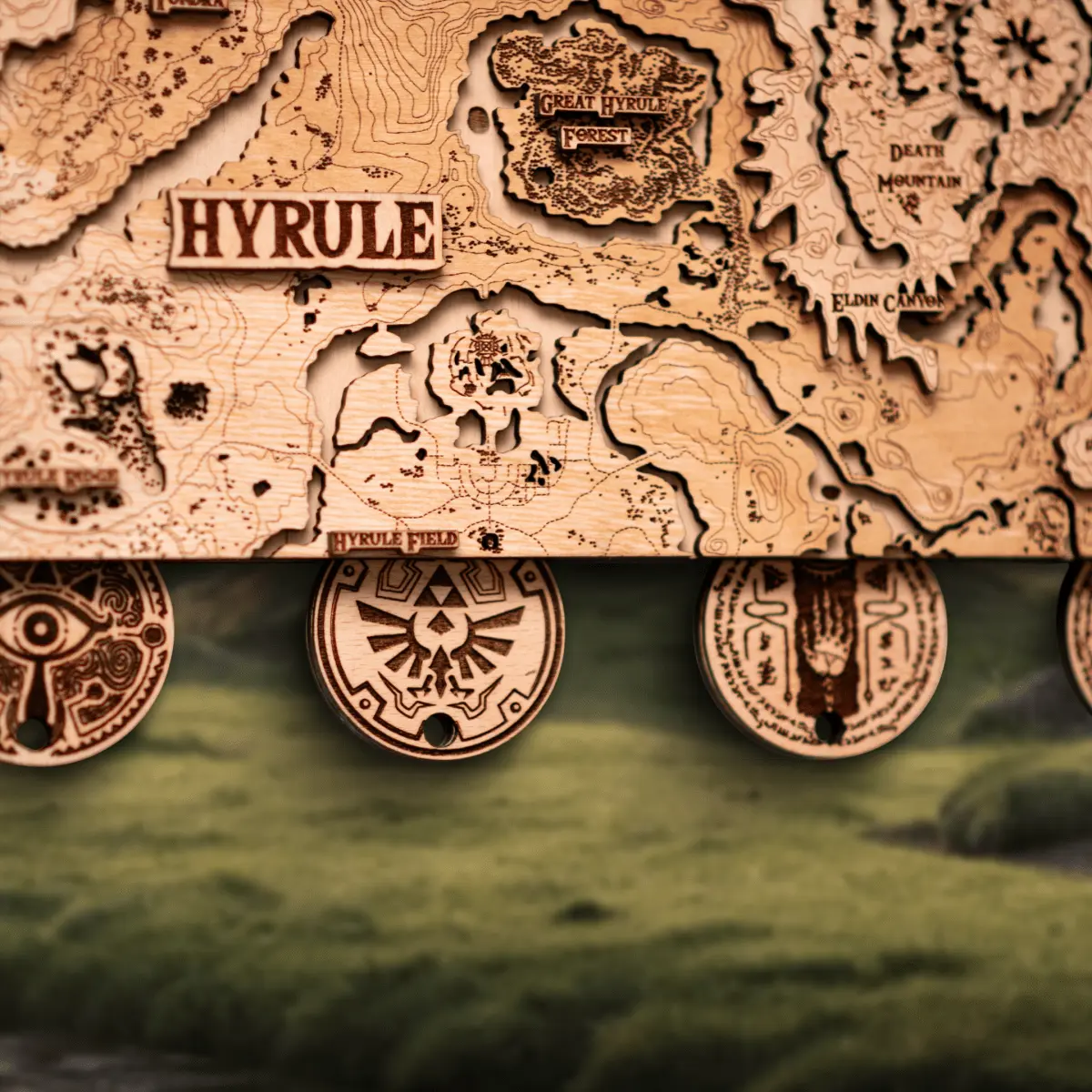 THE HYRULE 3D WOOD KEY HOLDER ZeWood Inc.