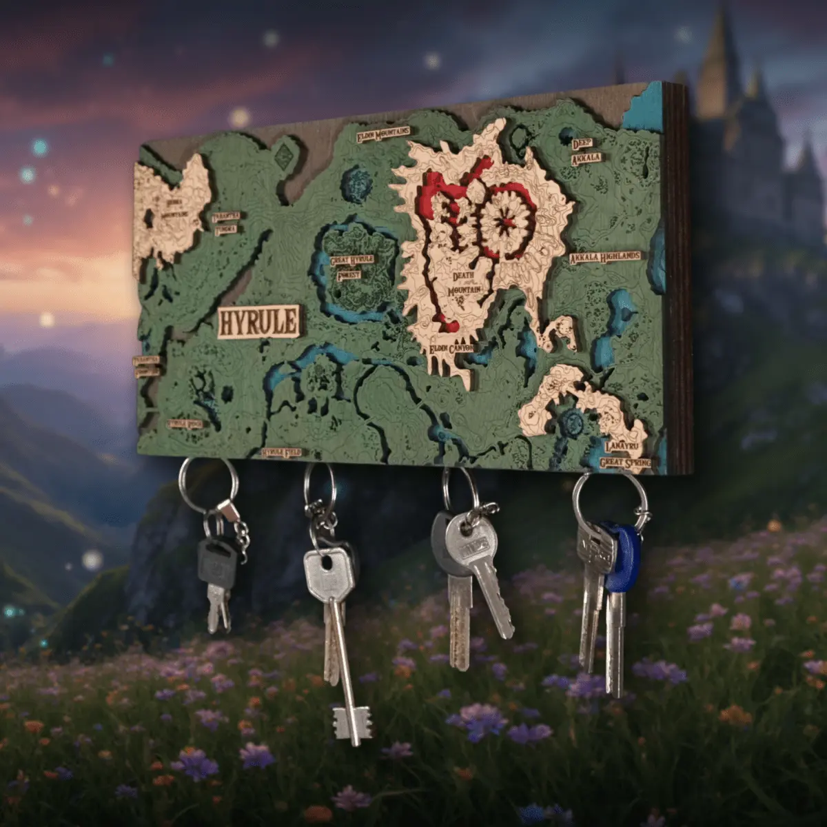 THE HYRULE 3D WOOD KEY HOLDER ZeWood Inc.
