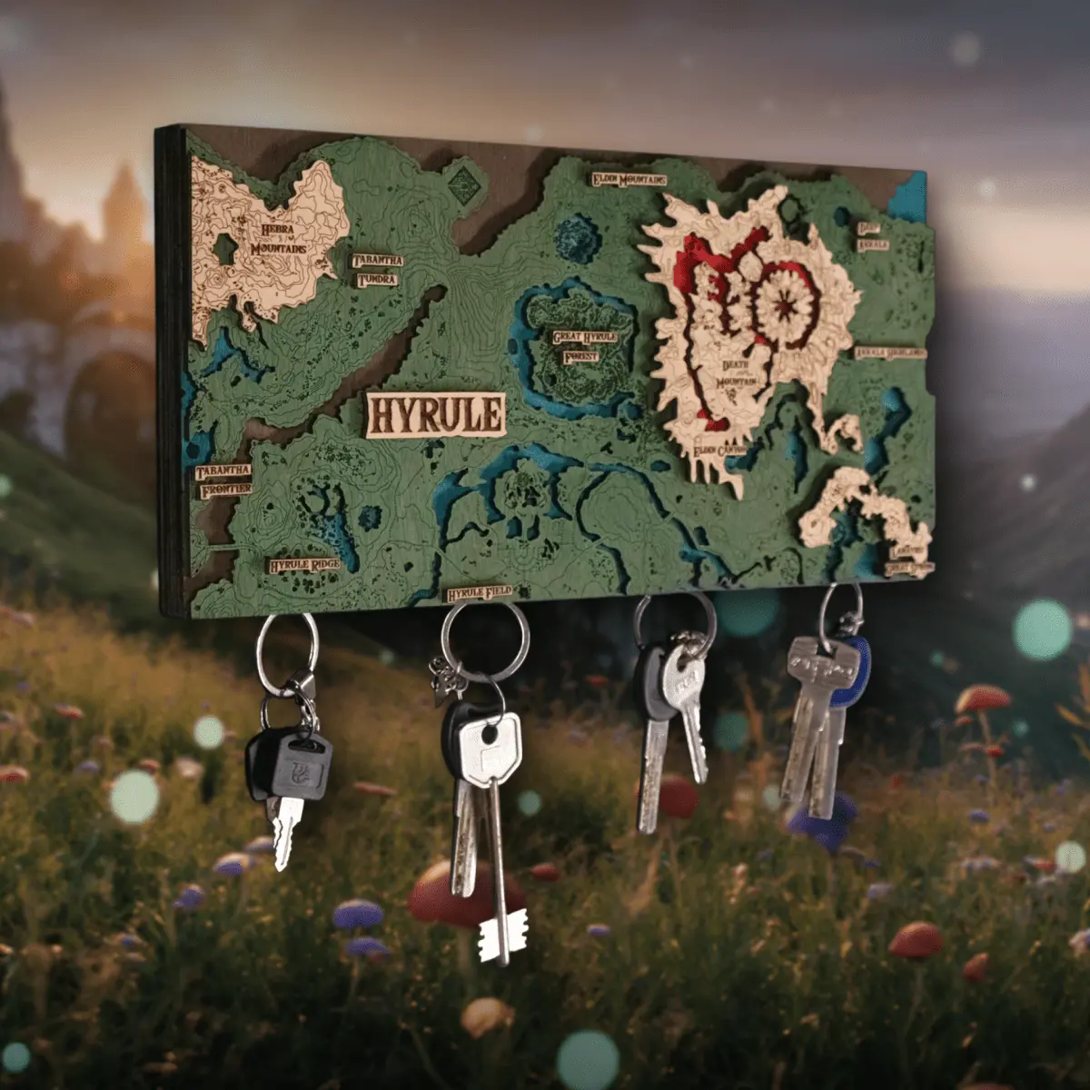 THE HYRULE 3D WOOD KEY HOLDER ZeWood Inc.