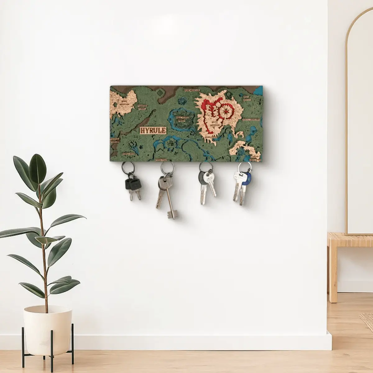 THE HYRULE 3D WOOD KEY HOLDER ZeWood Inc.