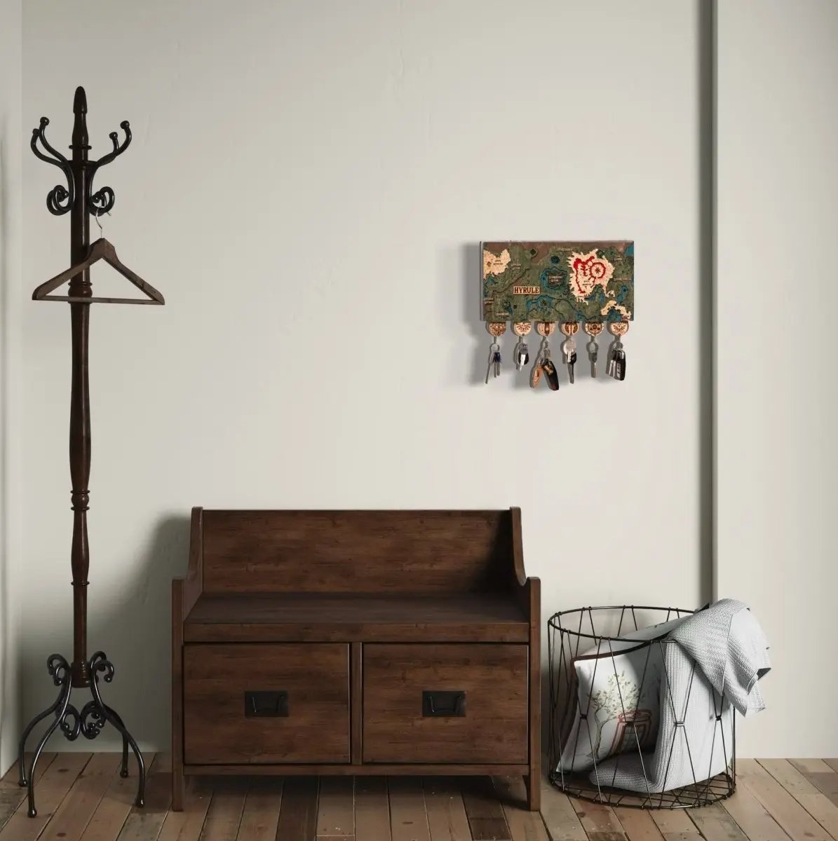 THE HYRULE 3D WOOD KEY HOLDER ZeWood Inc.