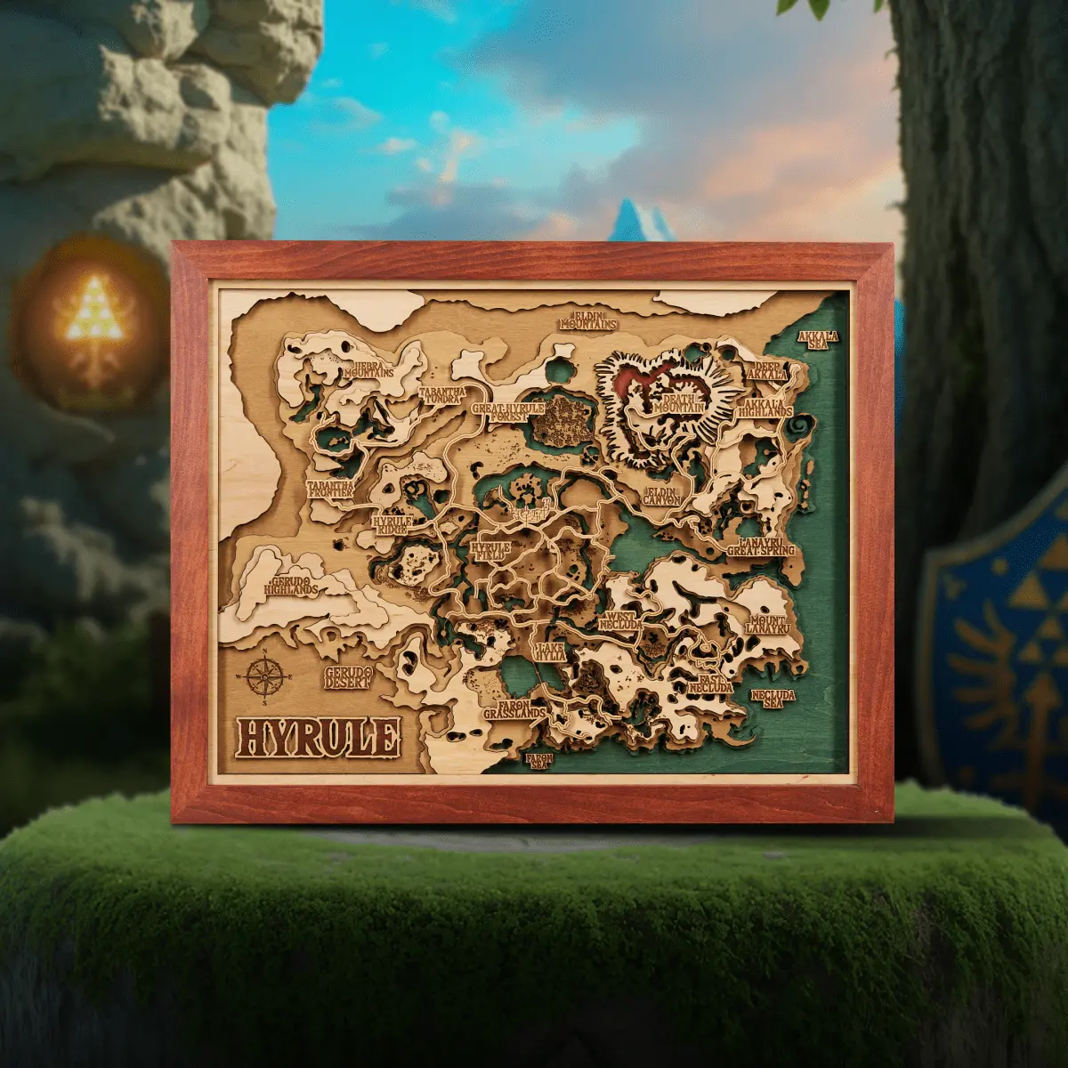 THE HYRULE 3D WOOD MAP ZeWood Inc.