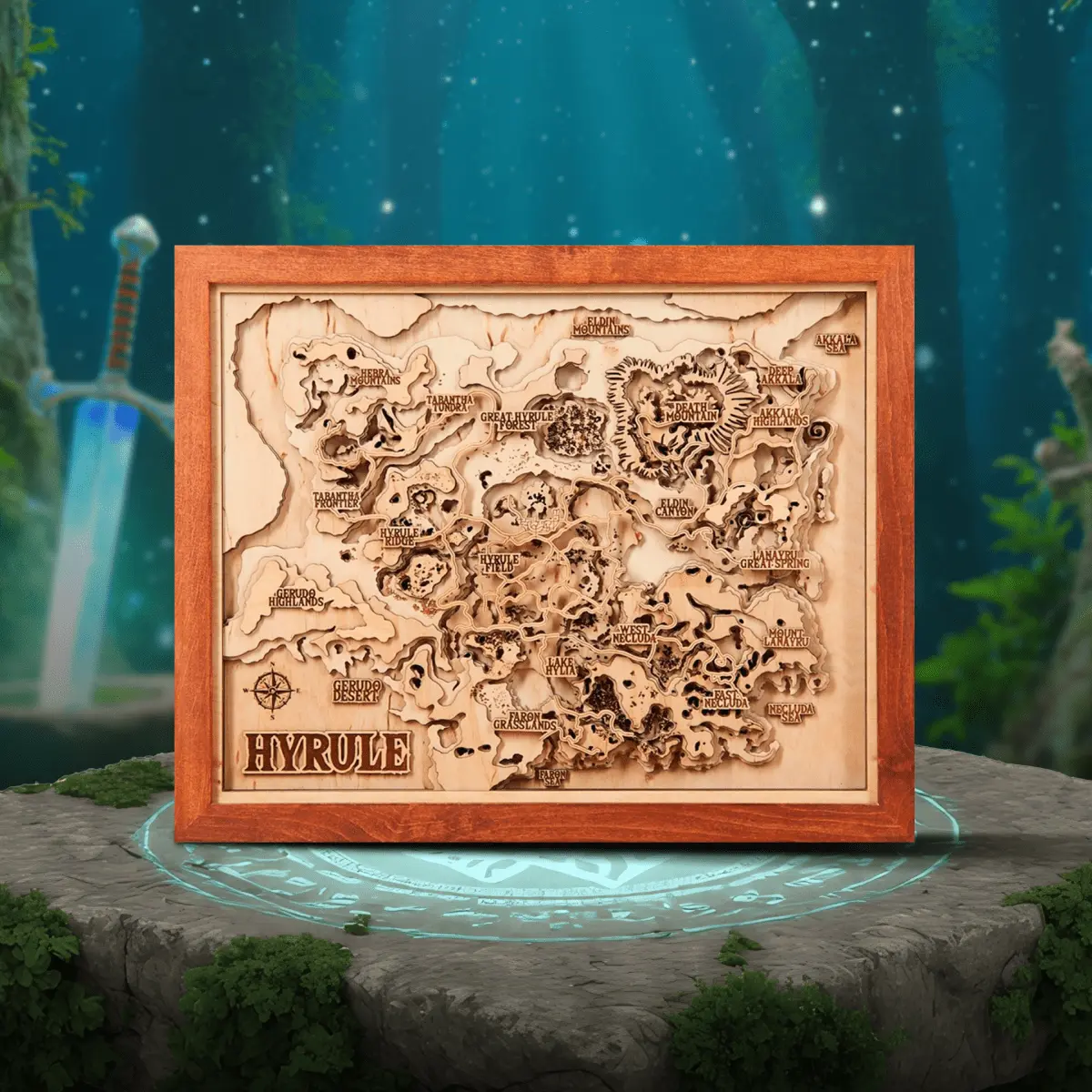 THE HYRULE 3D WOOD MAP ZeWood Inc.