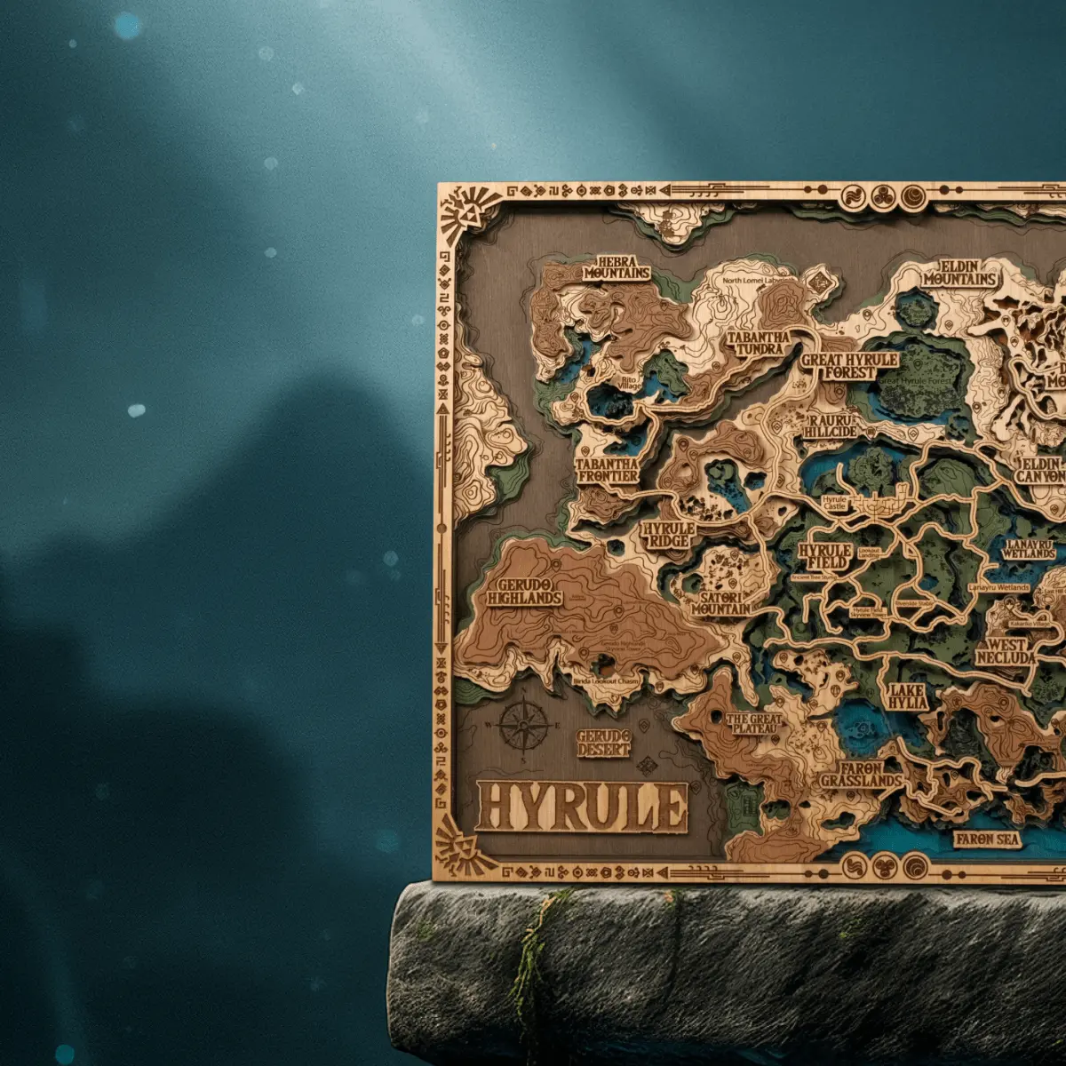 THE HYRULE 3D WOOD POSTER ZeWood Inc.