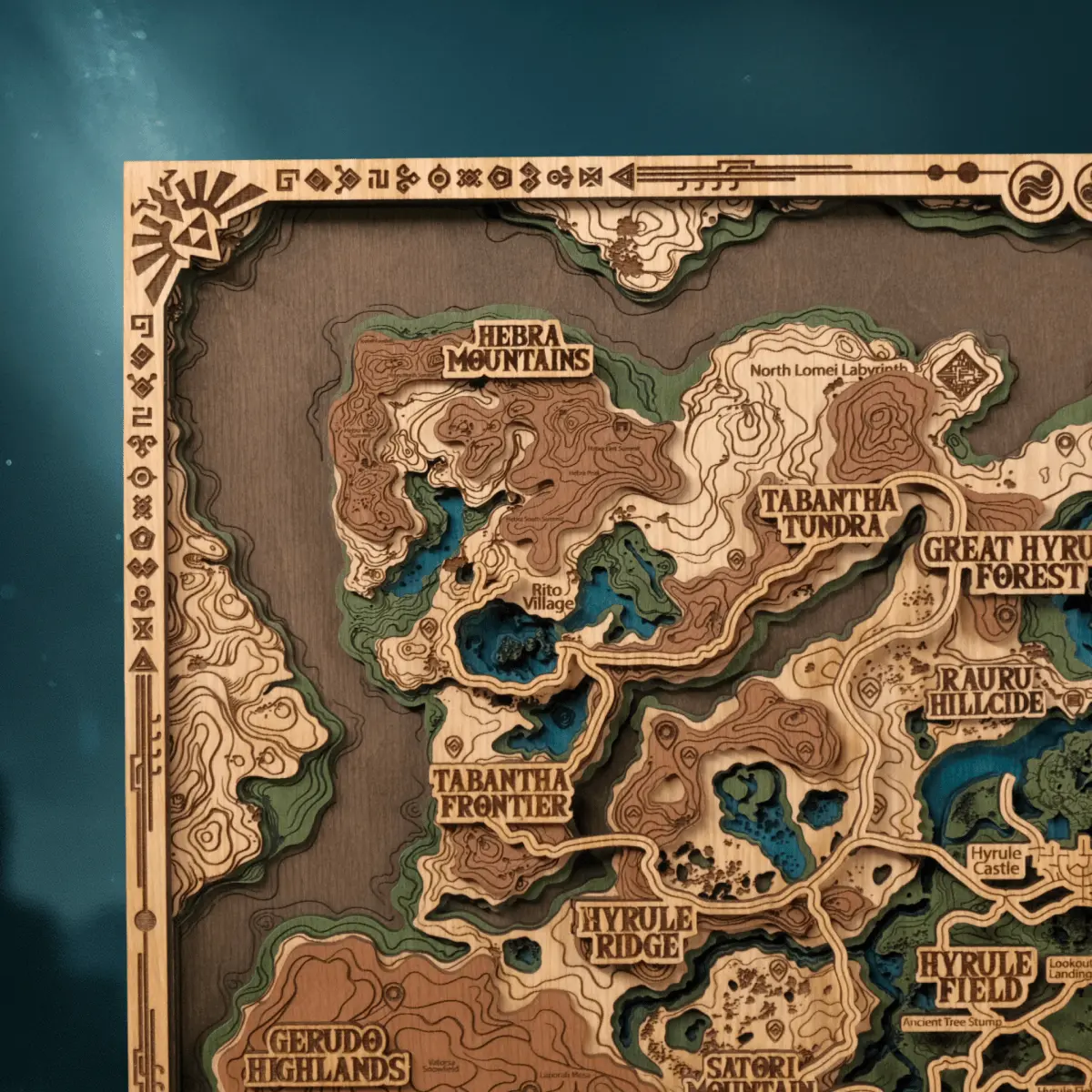 THE HYRULE 3D WOOD POSTER ZeWood Inc.