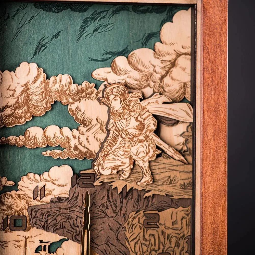 THE HYRULE 3D WOOD WALL CLOCK. LINK EDITION ZeWood Inc.