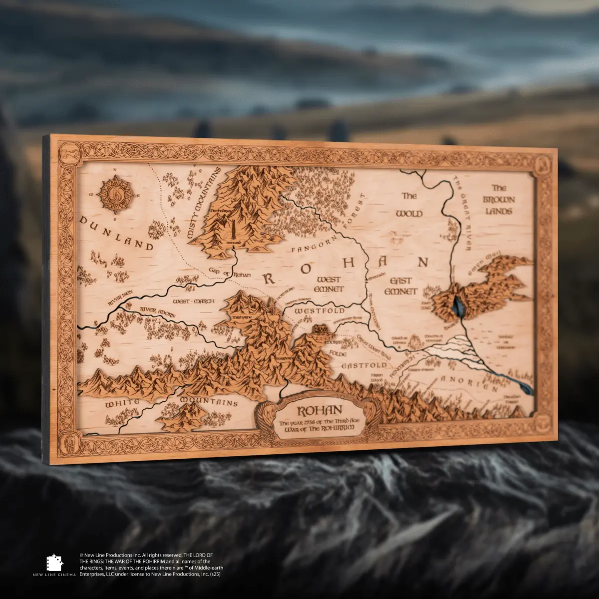 THE WAR OF THE ROHIRRIM ROHAN 3D WOOD MAP ZeWood Inc.