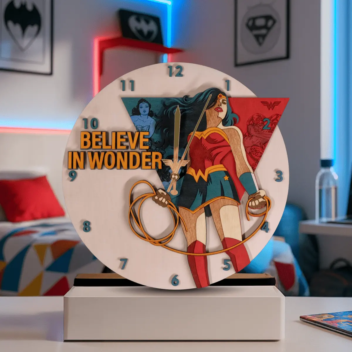 WONDER WOMAN™ 3D WALL CLOCK ZeWood Inc.