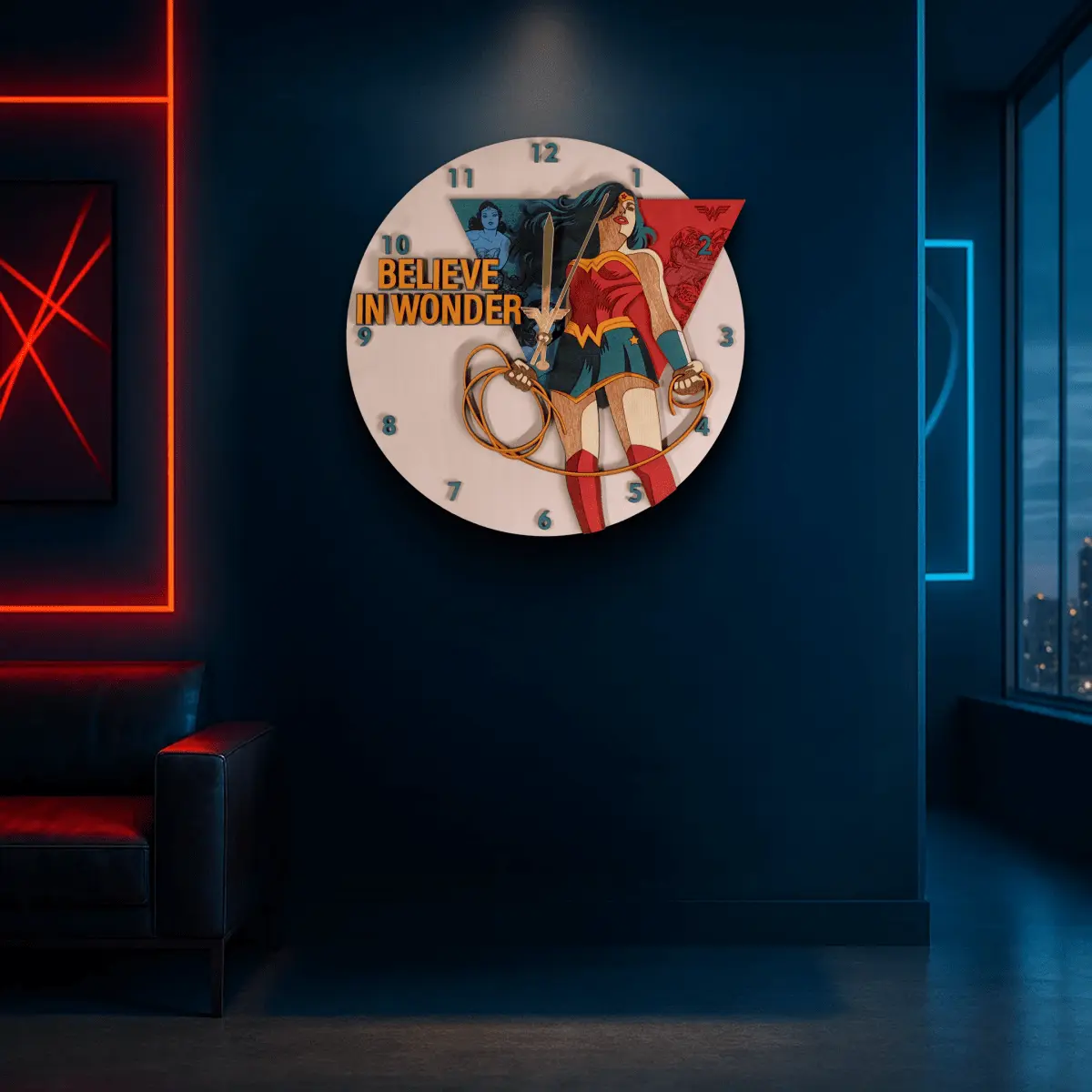 WONDER WOMAN™ 3D WALL CLOCK ZeWood Inc.