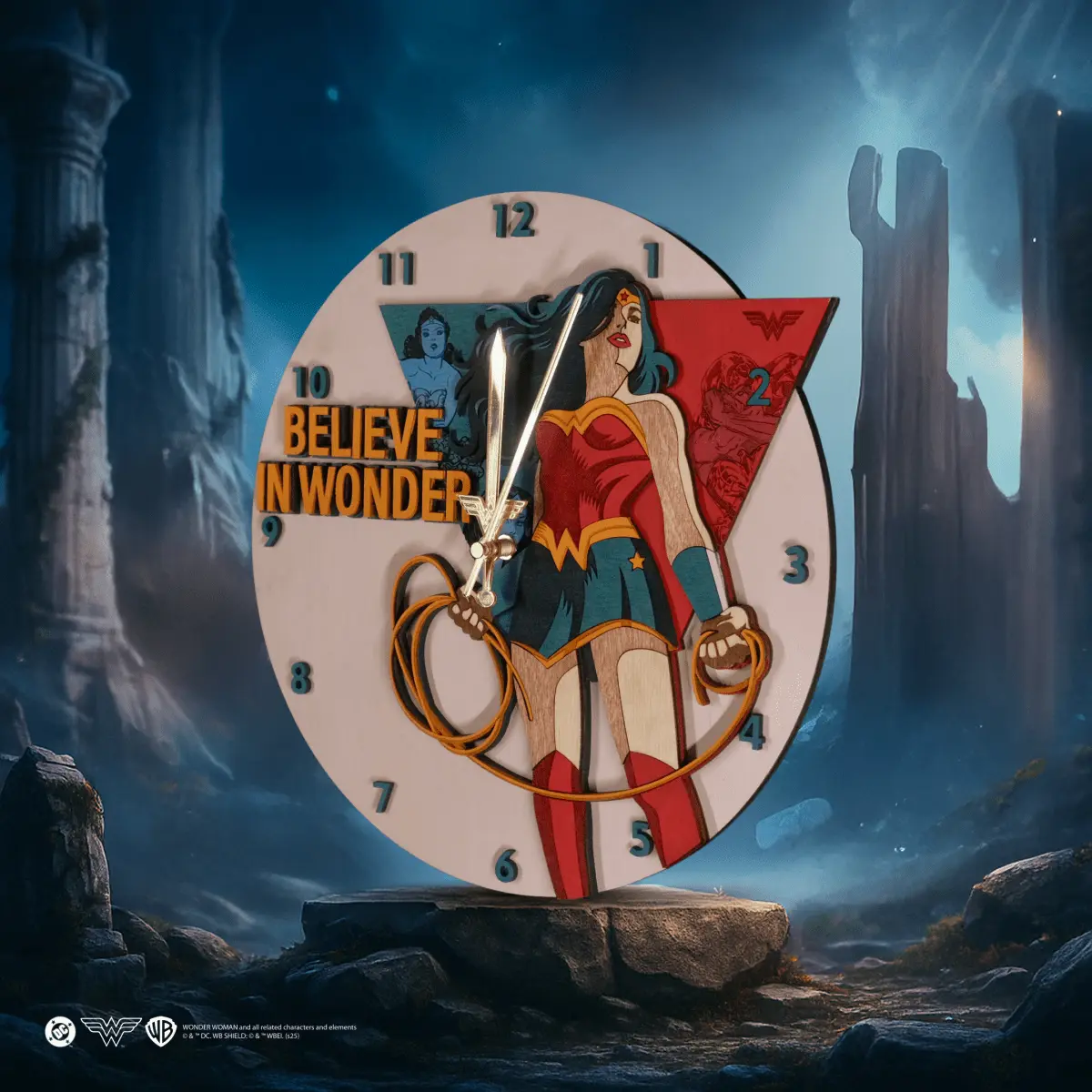 WONDER WOMAN™ 3D WALL CLOCK ZeWood Inc.