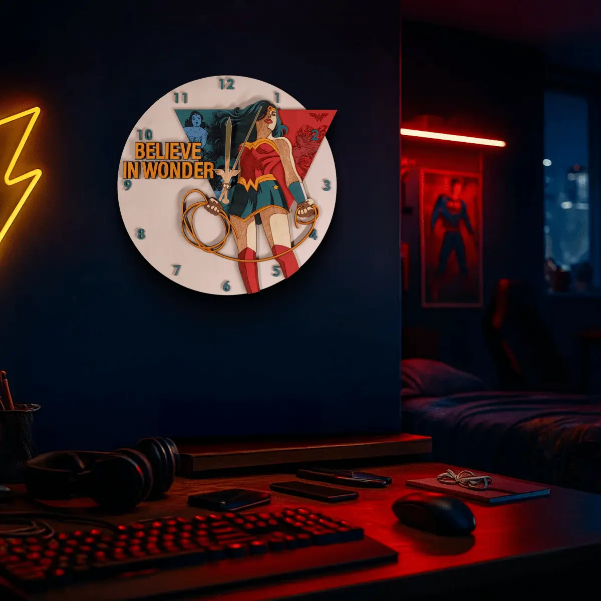 WONDER WOMAN™ 3D WALL CLOCK ZeWood Inc.